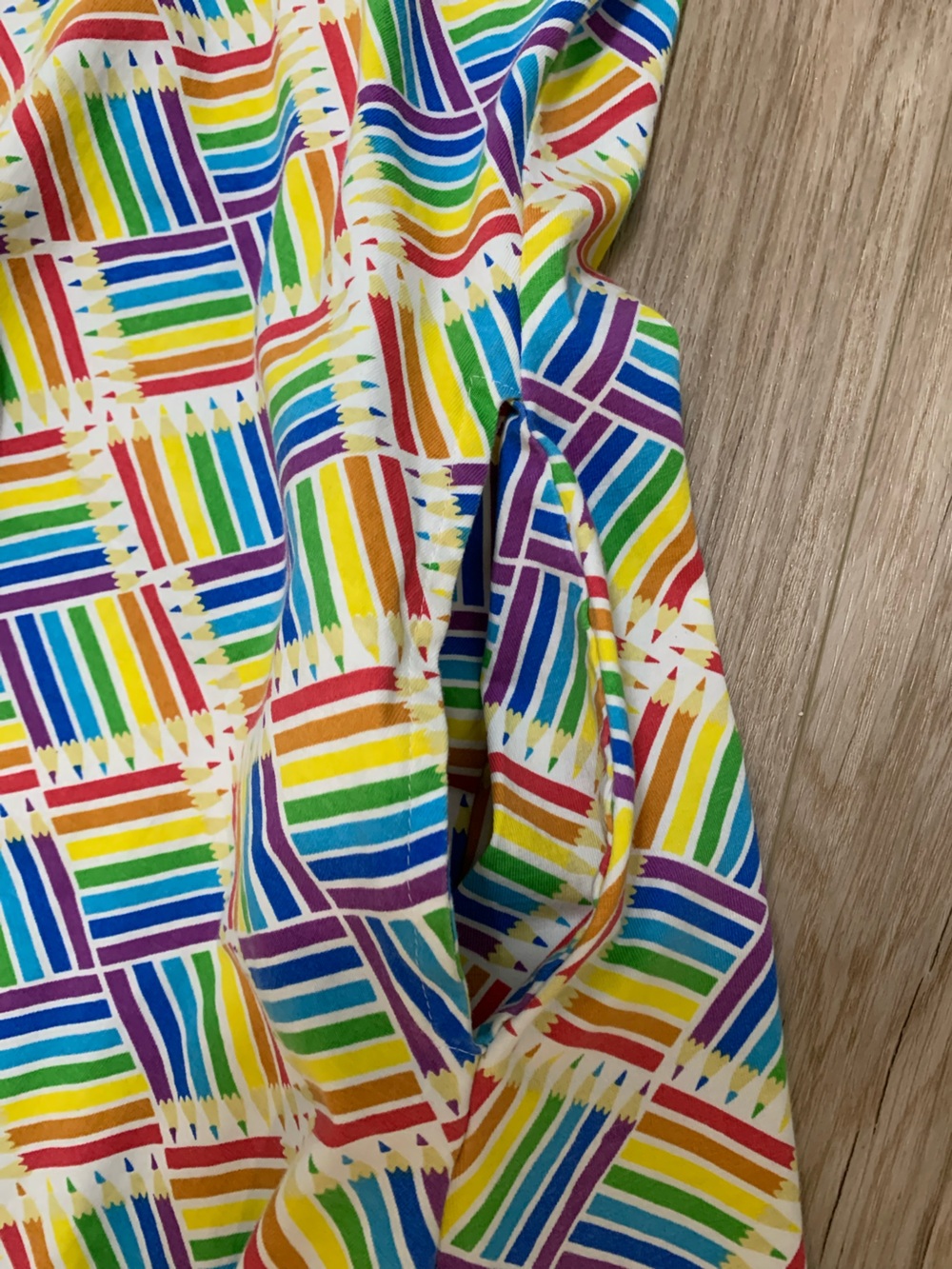 Svaha Rainbow Pencils Organic Cotton Midi Dress short sleeve 2 Pockets Womens XL - Picture 2 of 7